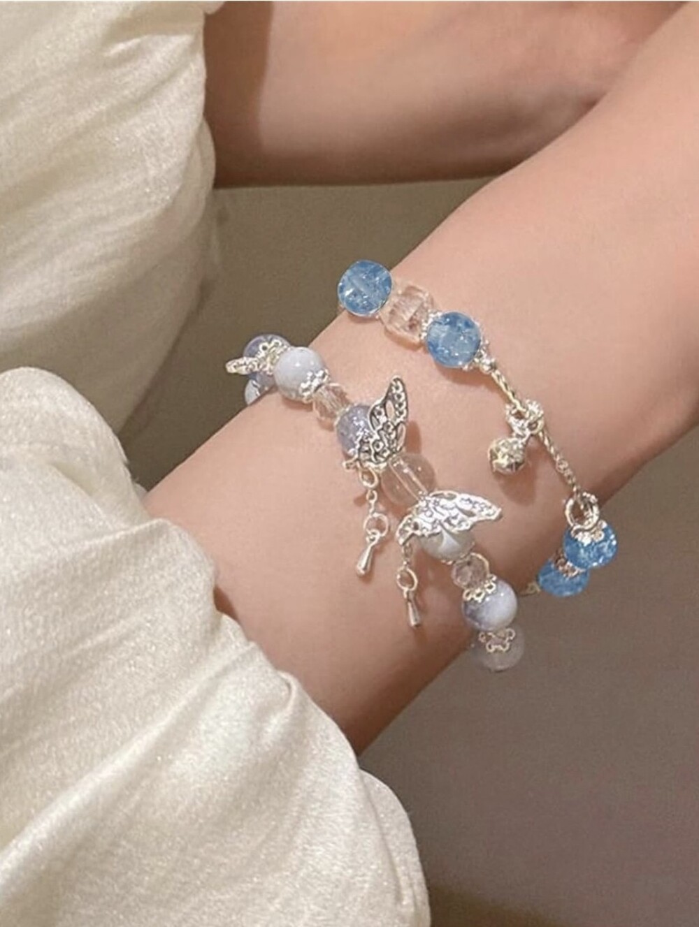 Blue Butterfly Charm Bracelet. New